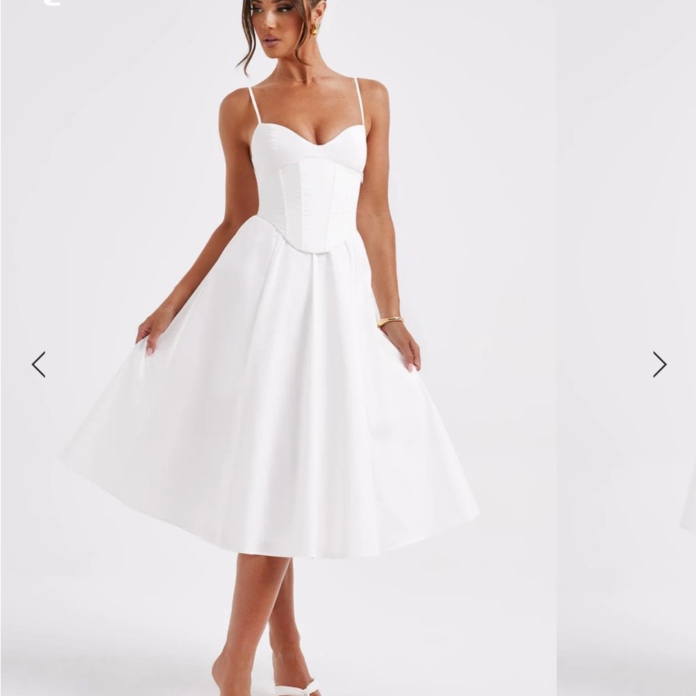 Mariella White Midi Dress